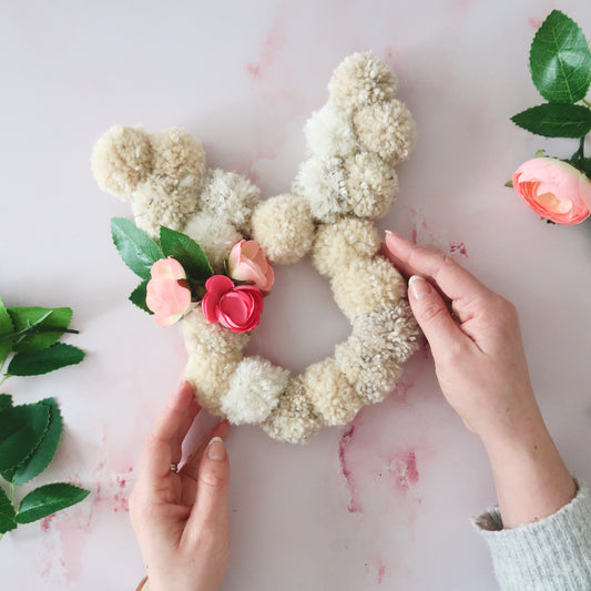 Pom Pom Bunny Wreath