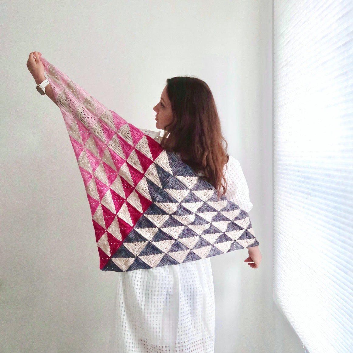 Half-Square Triangle Shawl Pattern