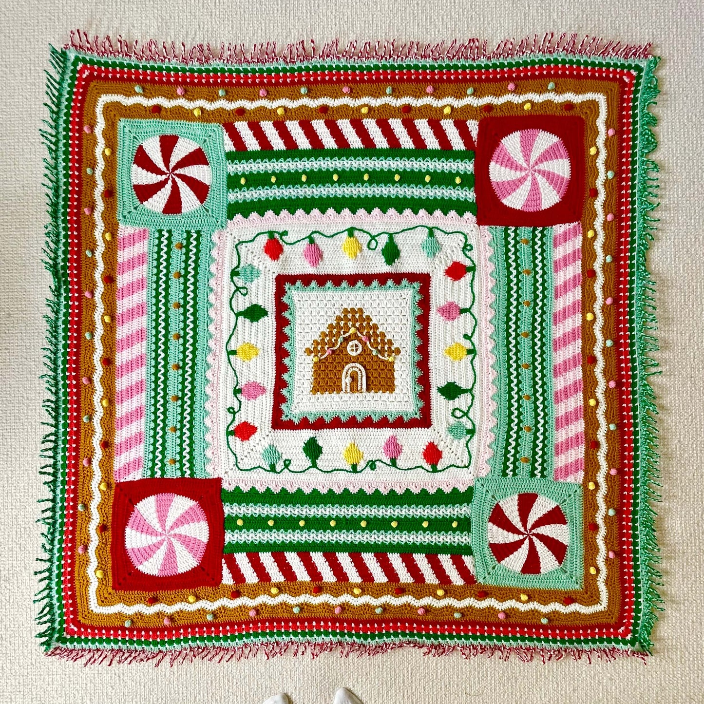 Gingerbread Blanket Yarn Pack, Free Pattern & Video