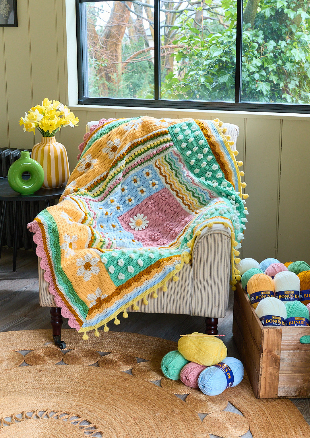 Blossom & Buds Blanket Yarn Pack, Free Pattern & Video
