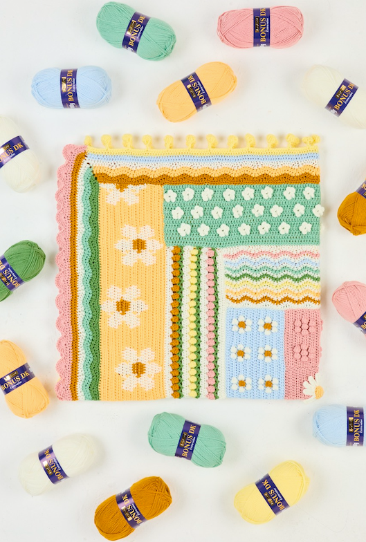 Blossom & Buds Blanket Yarn Pack, Free Pattern & Video