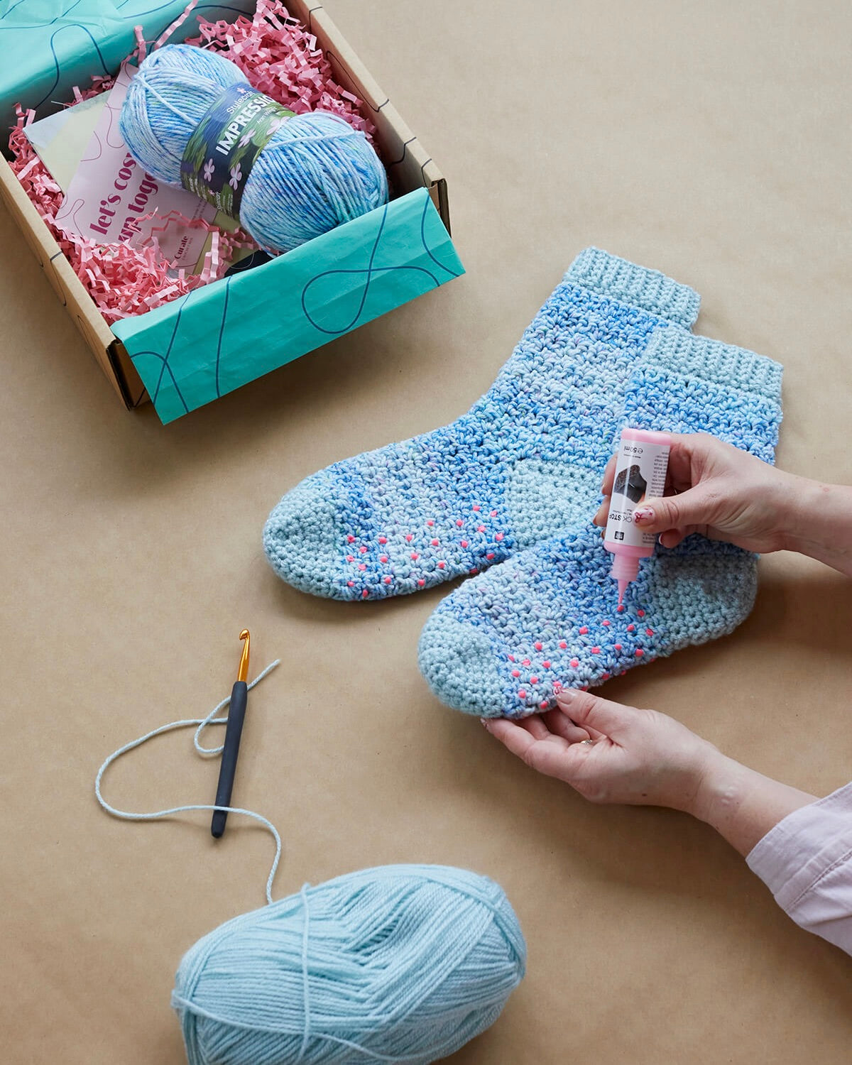 Sunday Slipper Socks Kit or Pattern