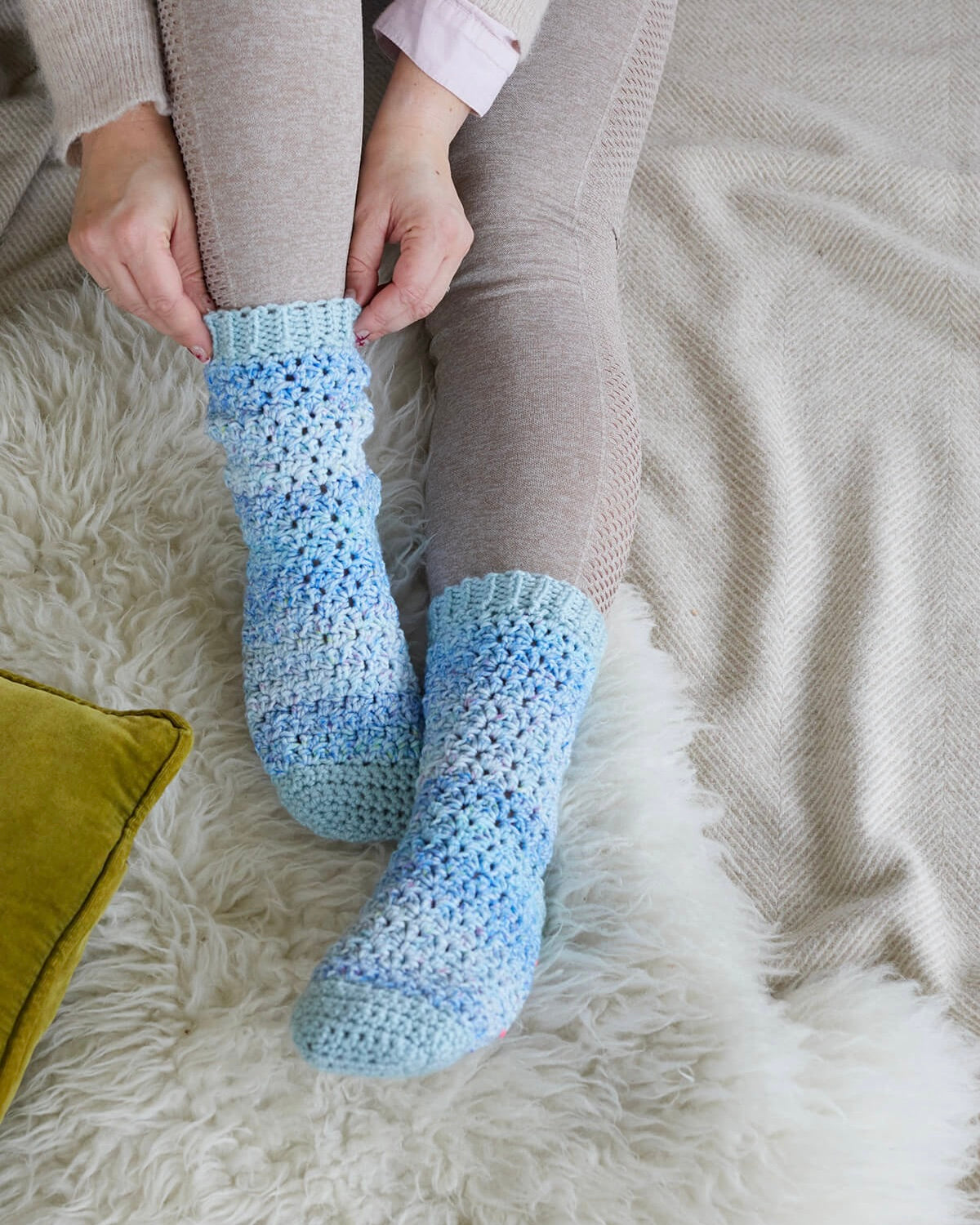 Sunday Slipper Socks Kit or Pattern