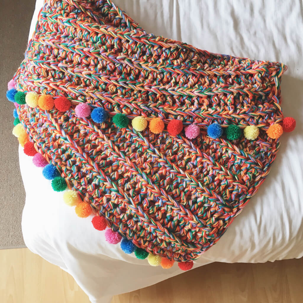 Crochet Rainbow Blanket and Cushion Crochet Pattern