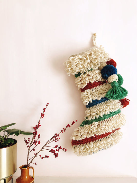 Loop Stitch Luxe Stocking - free crochet pattern