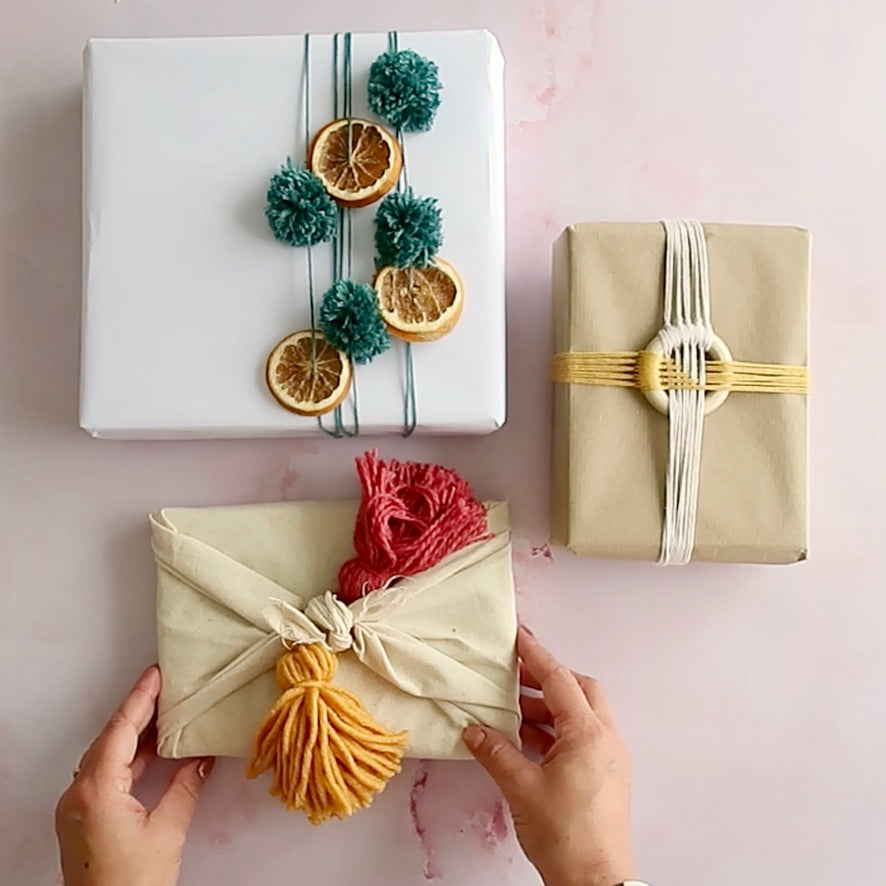 How to Wrap Gifts with Scrap Yarn - 3 Free Tutorials – Lottie & Albert