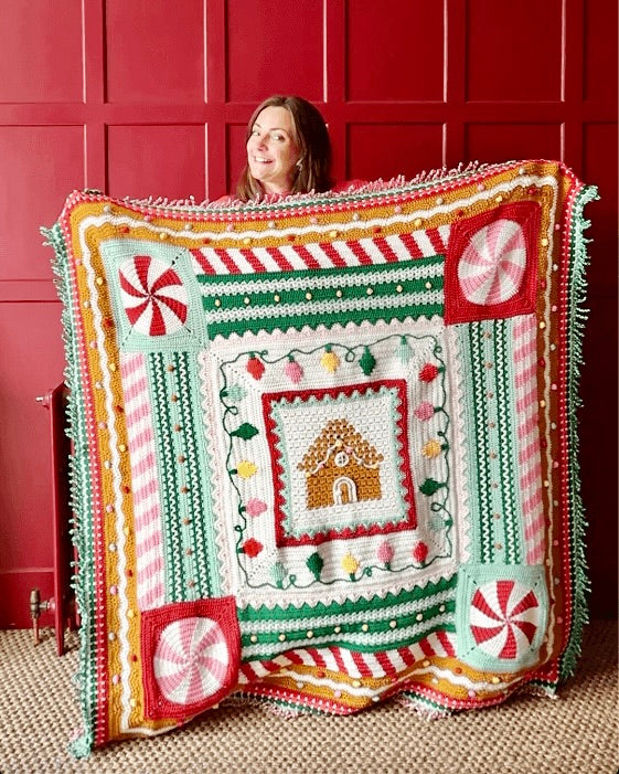 Gingerbread Blanket Yarn Pack, Free Pattern & Video