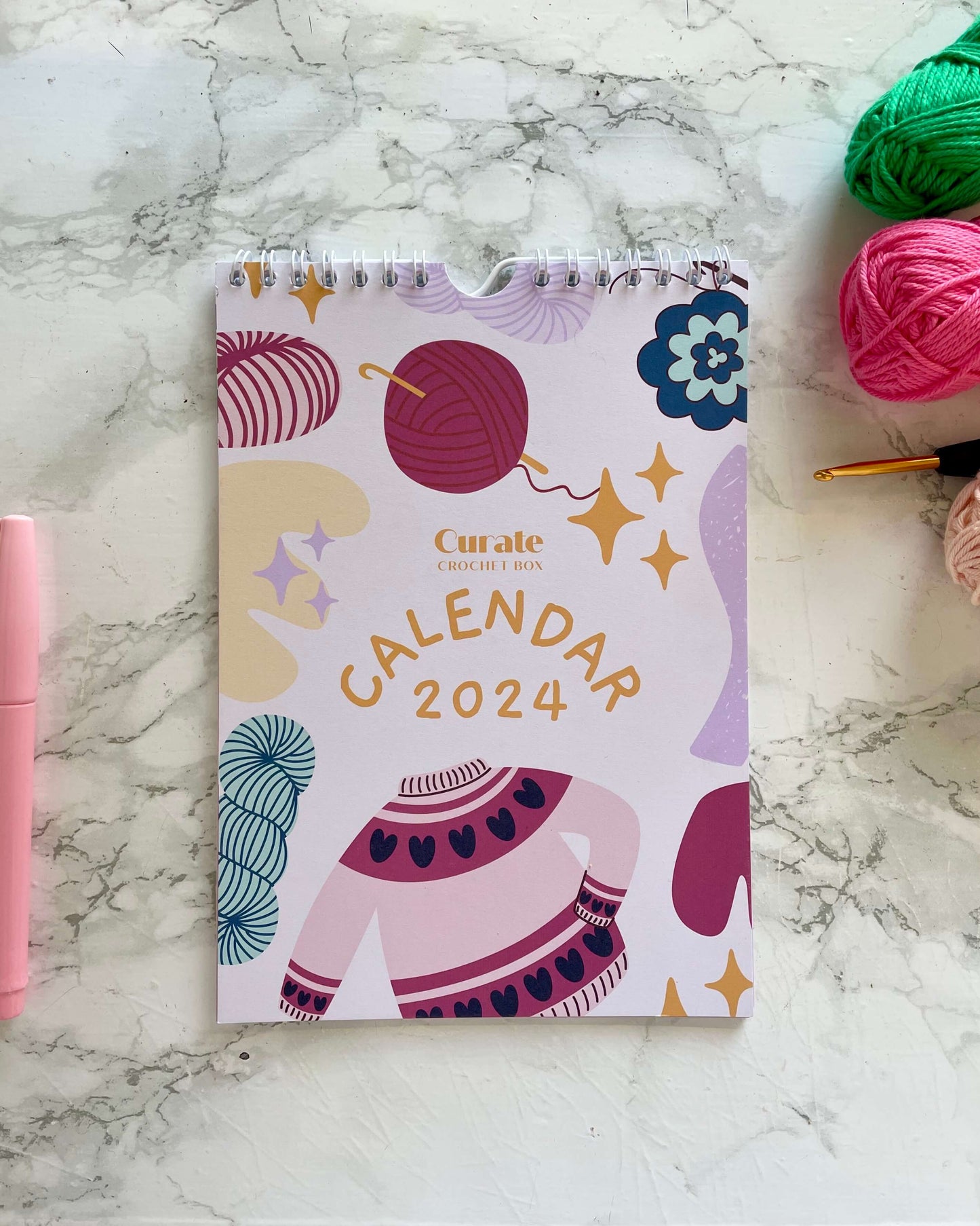 A5 Month-by-month crochet Calendar